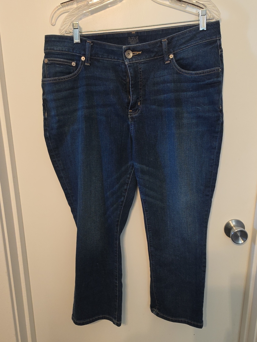 a.n.a Dark Indigo Boot-Cut Cropped Jeans